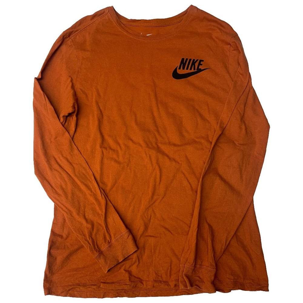 Nike Burnt Orange Long Sleeve T Shirt Mens Medium